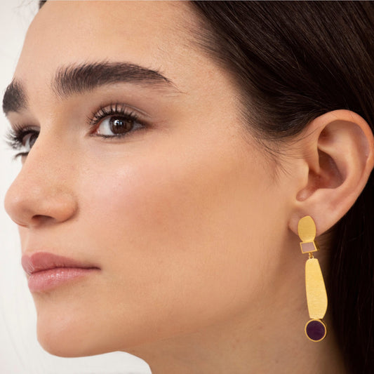 COLLAGE EARRINGS PURPLE