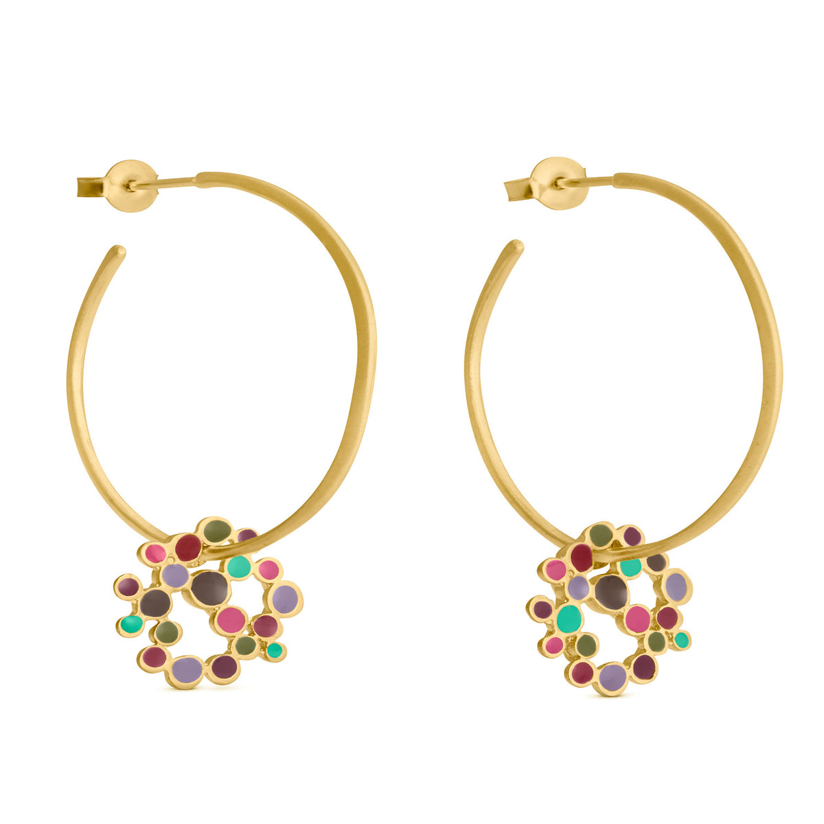 CANDY COLOURS EARRINGS GOLD