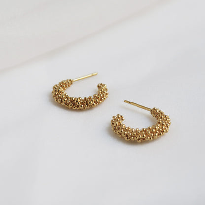 STARDUST EARRINGS HOOP MEDIUM GOLD