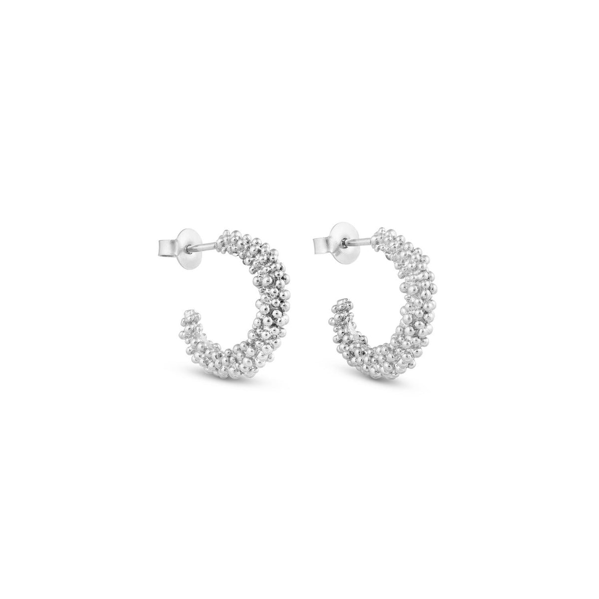 STARDUST EARRINGS HOOP MEDIUM SILVER