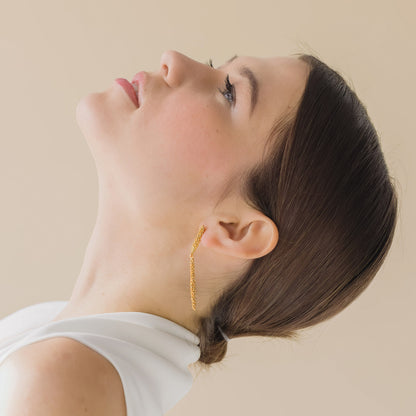 STARDUST EARRINGS LONG GOLD