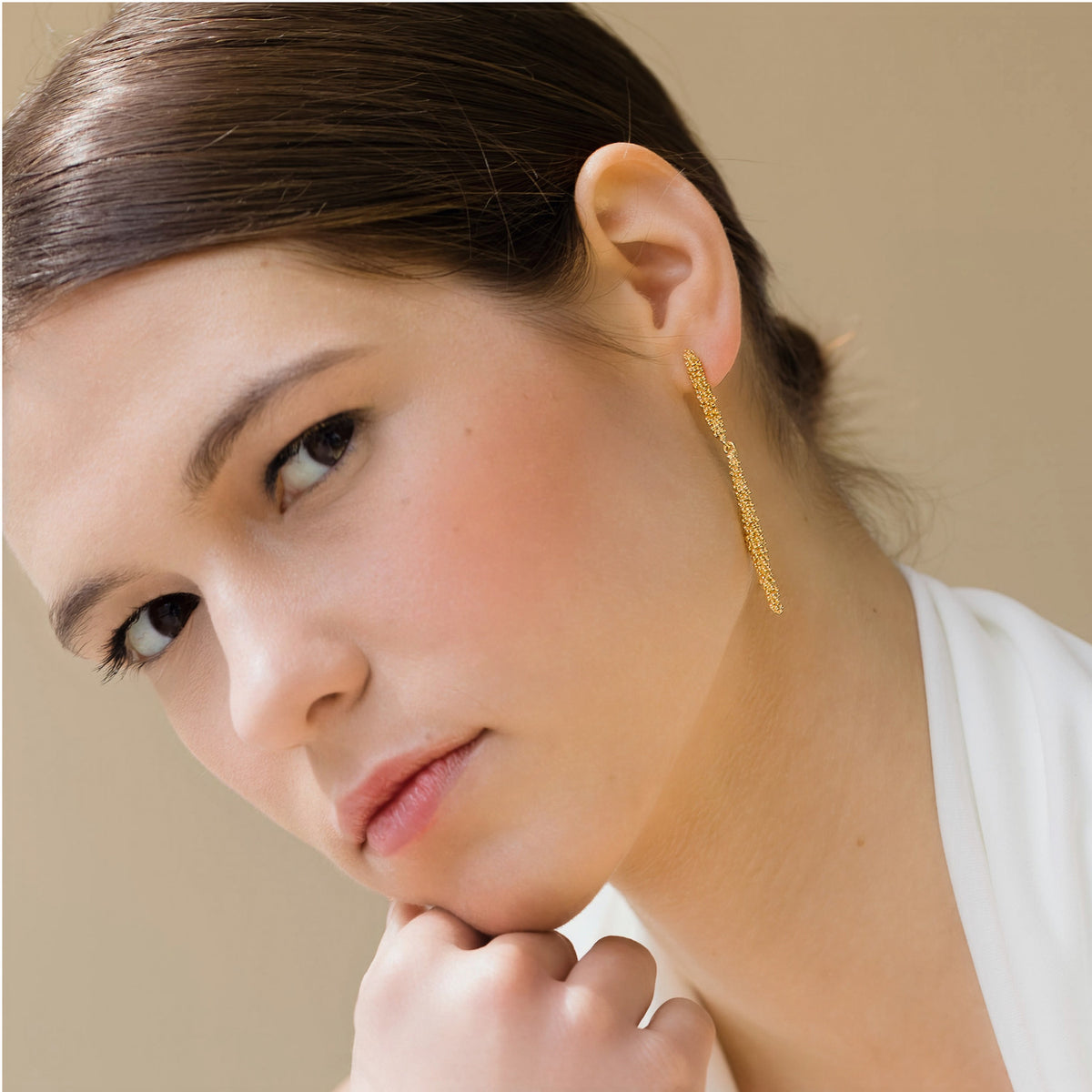 STARDUST EARRINGS LONG GOLD