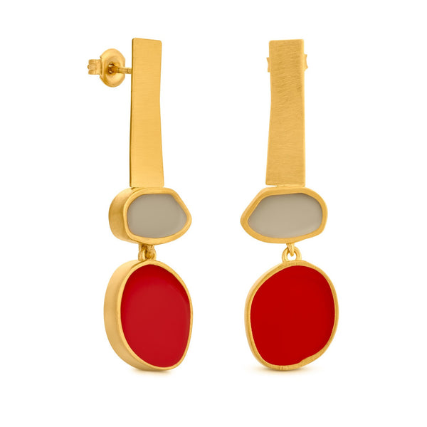COLLAGE EARRINGS RED