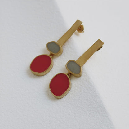 COLLAGE EARRINGS RED