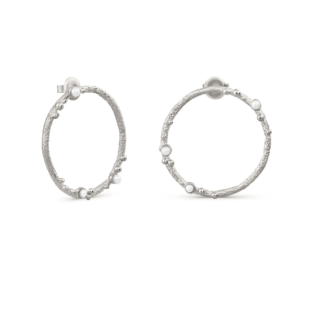 GUSPIRA EARRINGS CIRCULAR SILVER