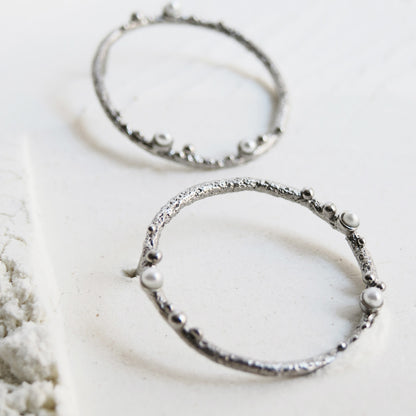 GUSPIRA EARRINGS CIRCULAR SILVER