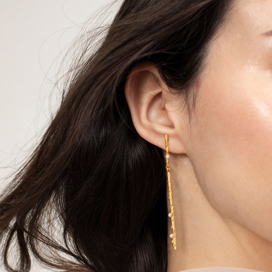 GUSPIRA EARRINGS LONG GOLD