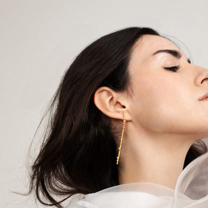 GUSPIRA EARRINGS LONG GOLD