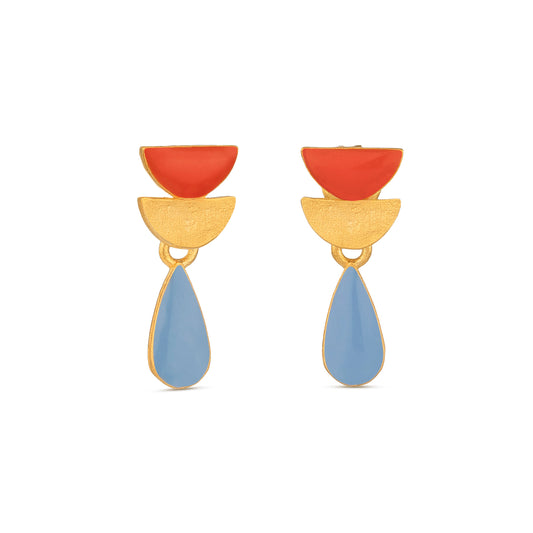 SOMNI EARRINGS RED AND BLUE DROP
