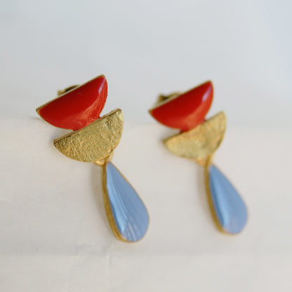 SOMNI EARRINGS RED AND BLUE DROP