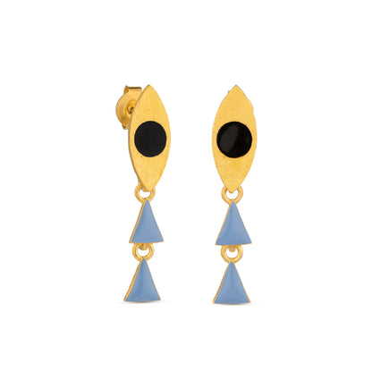 SOMNI EARRINGS BLUE TRIANGLES AND SPINDLE