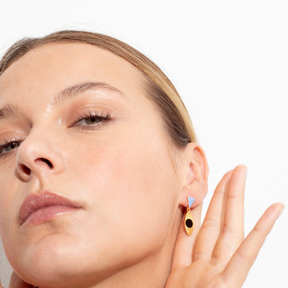 SOMNI EARRINGS BLUE TRIANGLE AND SPINDLE