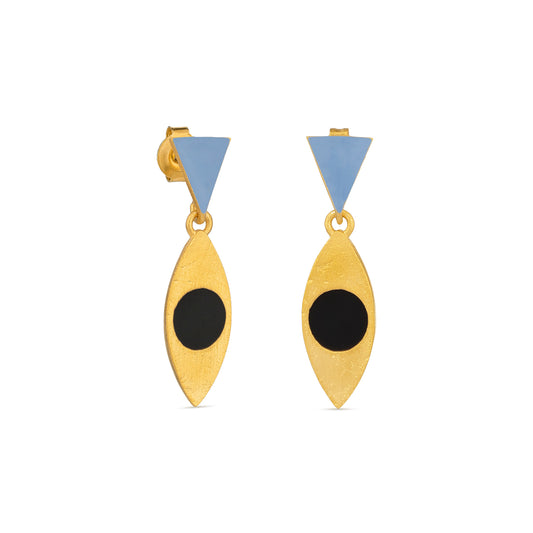 SOMNI EARRINGS BLUE TRIANGLE AND SPINDLE