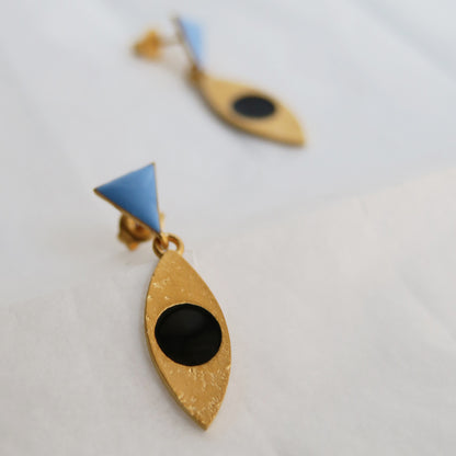 SOMNI EARRINGS BLUE TRIANGLE AND SPINDLE