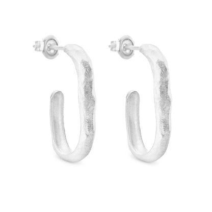 SAUMA EARRINGS HOOP MEDIUM SILVER