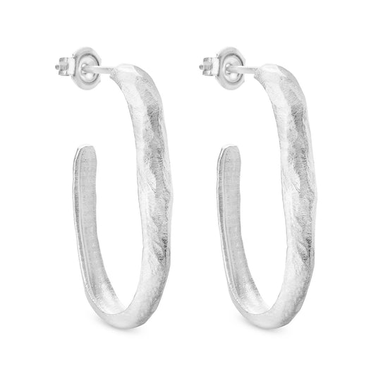 SAUMA EARRINGS HOOP LARGE SILVER