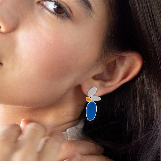 THALUS EARRINGS LARGE SILVER-PLATED