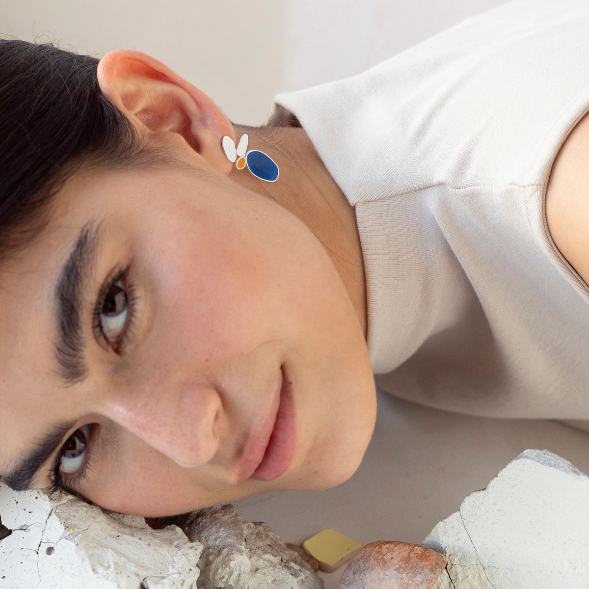 THALUS EARRINGS LARGE SILVER-PLATED